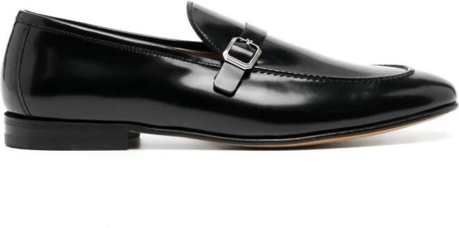 Moreschi almond-toe leather loafers Black