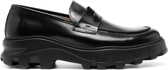 Moreschi penny-slot leather loafers Black