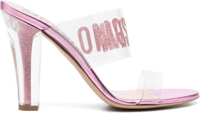 Moschino 110mm logo-print mules Pink