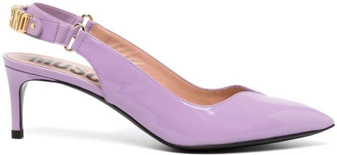 Moschino 55mm leather pumps Purple