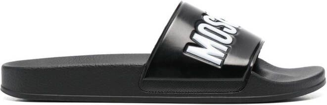 Moschino embossed-logo slides Black