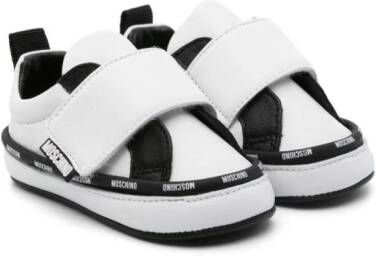 Moschino Kids logo-trim touch-strap sneakers White