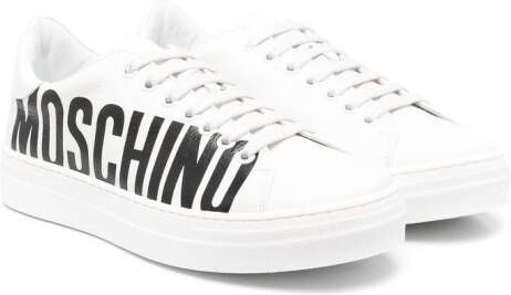 Moschino Kids side logo-print sneakers White