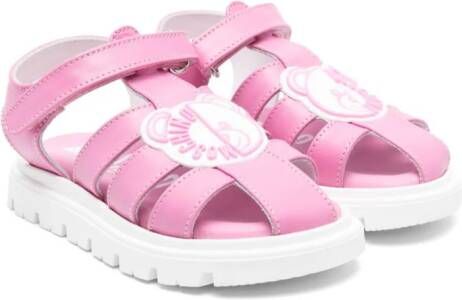 Moschino Kids Teddy Bear leather sandals Pink