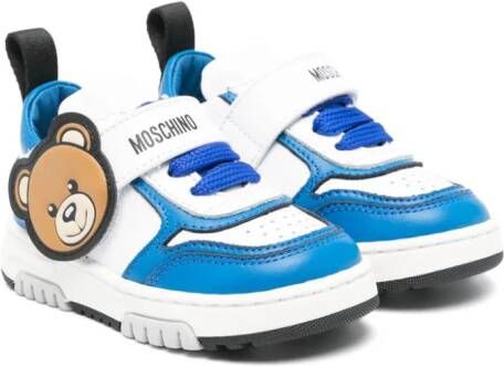 Moschino Kids Teddy Bear leather sneakers White