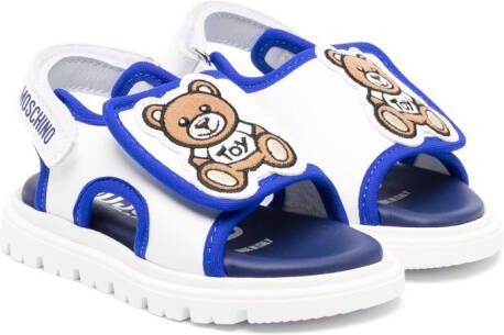 Moschino Kids Teddy Bear motif leather sandals White