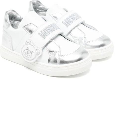Moschino Kids Teddy Bear panelled sneakers White