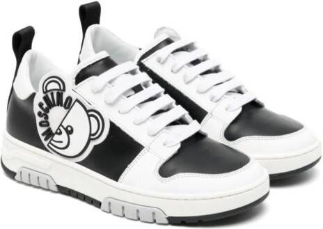 Moschino Kids Teddy Bear two-tone sneakers Black