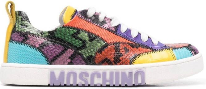 Moschino logo colour-block sneakers Orange