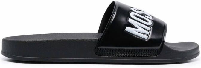 Moschino logo-print slides Black