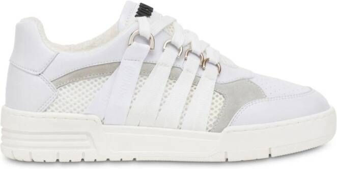 Moschino logo-tape leather sneakers White