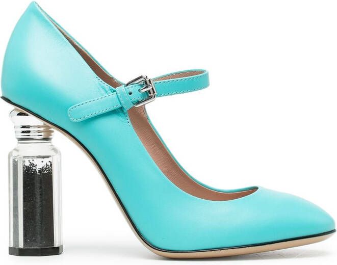 Moschino mirrored-heel pumps Blue
