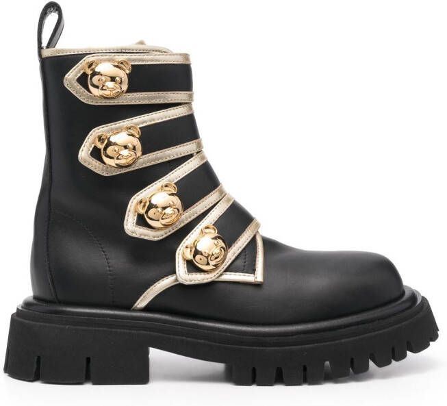 Moschino side-buckle ankle boots Black