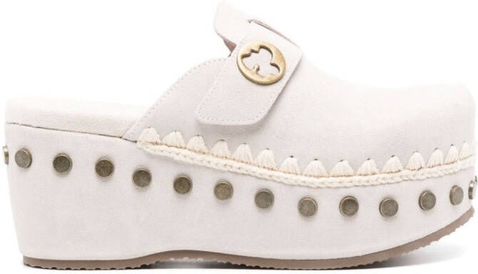 Mou 80mm suede clogs Neutrals