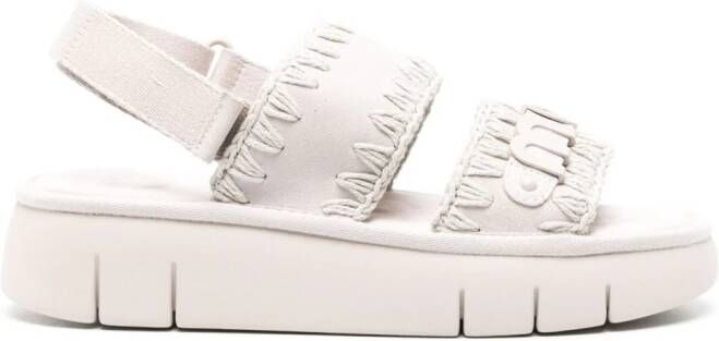 Mou Bounce suede flatform sandals White