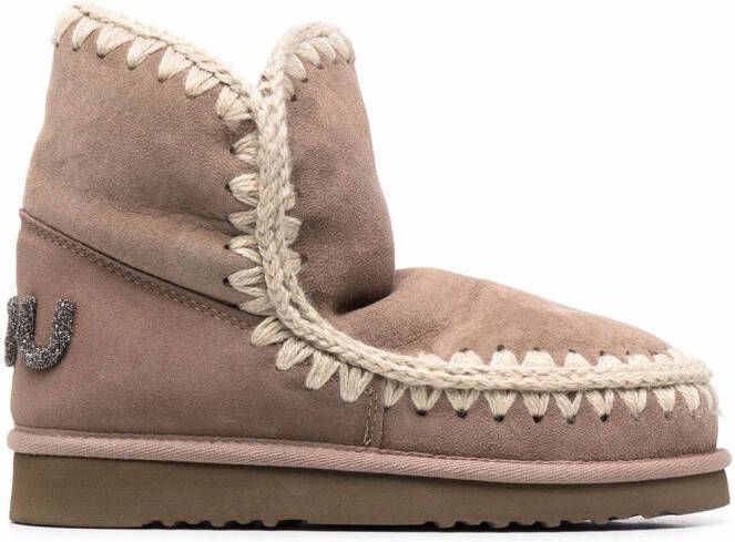 Mou Eskimo 18 glitter logo ankle boots Neutrals