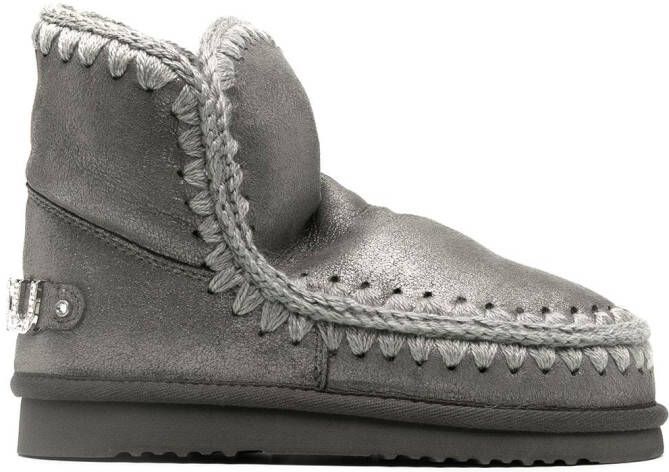 Mou Eskimo 18 metallic-finish ankle boots Grey
