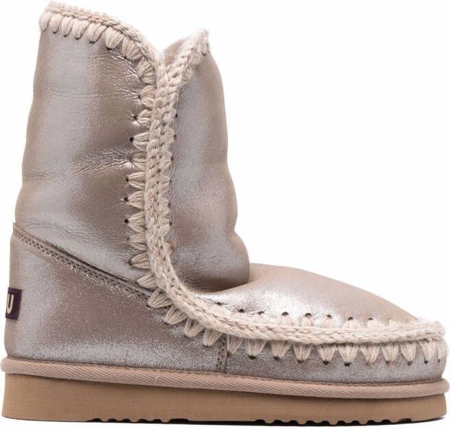 Mou Eskimo 24 metallic-finish ankle boots Neutrals