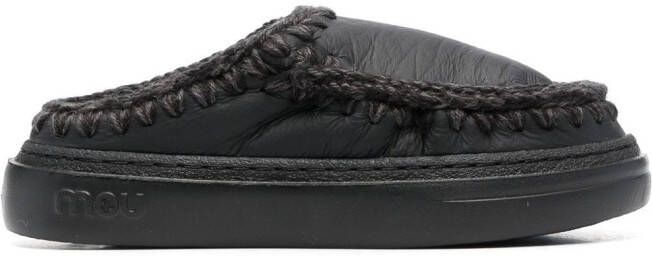 Mou Eskimo leather slippers Black
