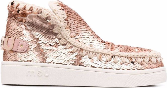 Mou Eskimo sequin-embellished boots Neutrals