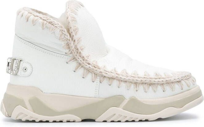 Mou eskimo whipstitch high-top sneakers White