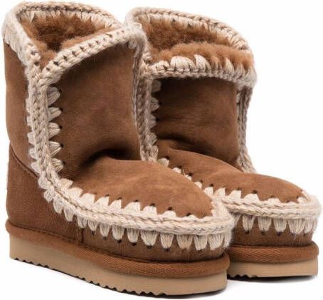 Mou Kids Eskimo shearling boots Brown