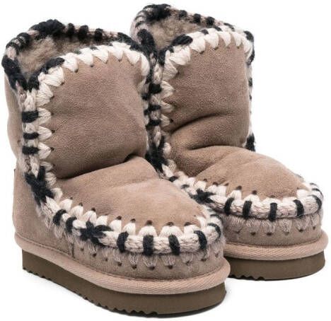 Mou Kids Eskimo suede ankle boots Neutrals