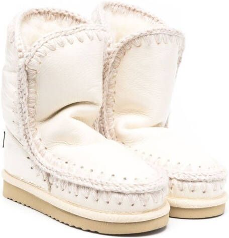Mou Kids shearling-lined leather boots White