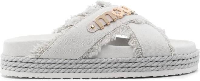 Mou logo-lettering slides White