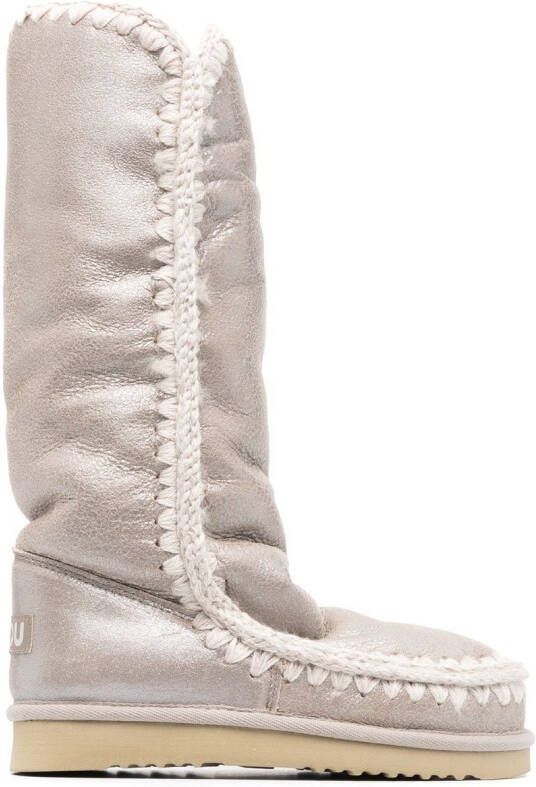 Mou metallic leather boots Neutrals