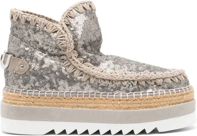 Mou sequin ankle boots Silver