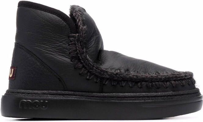 Mou stitch-trim ankle boots Black