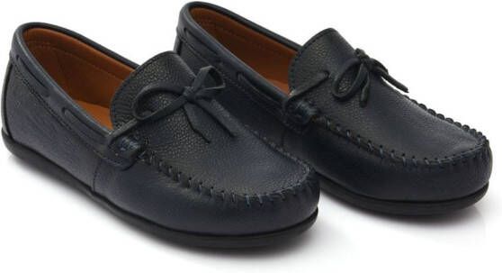 Moustache leather moccasin loafers Blue