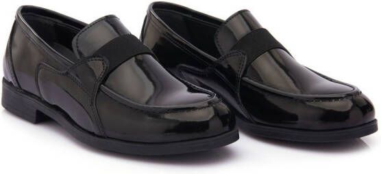 Moustache patent leather loafers Black