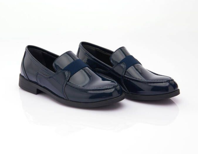 Moustache patent leather loafers Blue