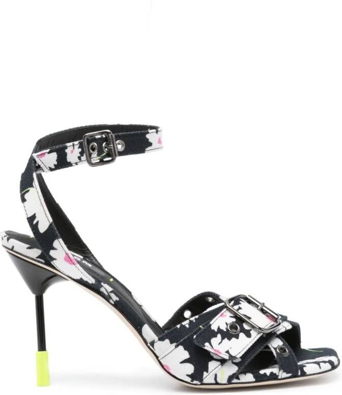 MSGM 105mm floral-print sandals Black