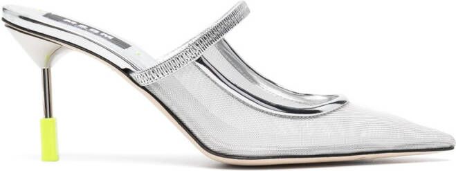 MSGM 90mm mesh-detail mules Silver