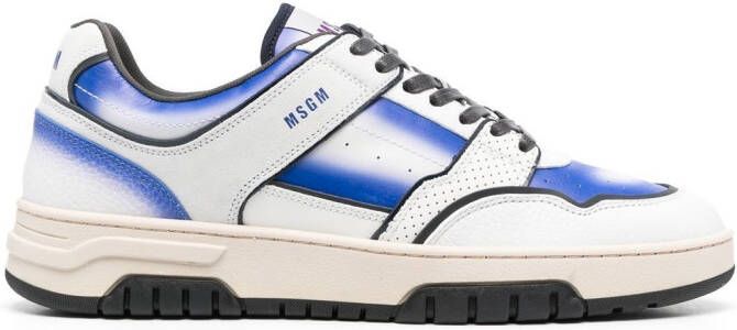 MSGM calf leather sneakers Blue