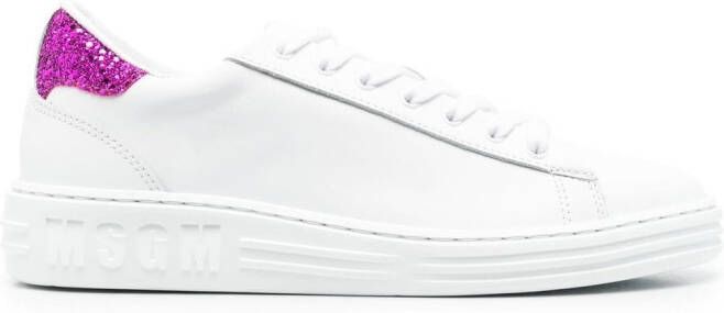MSGM contrast heel-counter leather sneakers White