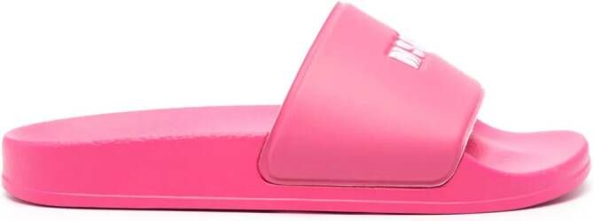 MSGM embossed-logo slides Pink