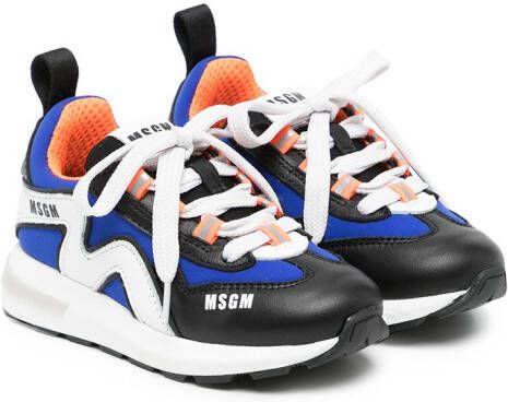 MSGM Kids colour-block panelled sneakers Blue
