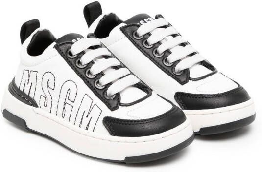 MSGM Kids logo-print lace-up sneakers White