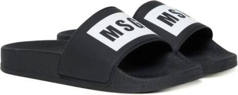 MSGM Kids logo-print slides Black