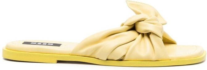 MSGM knot-strap leather sandals Yellow