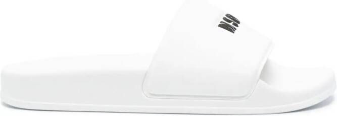 MSGM logo-embossed slides White