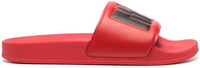 MSGM logo-print pool sliders Red