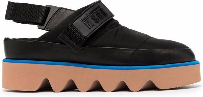 MSGM padded platform mules Black
