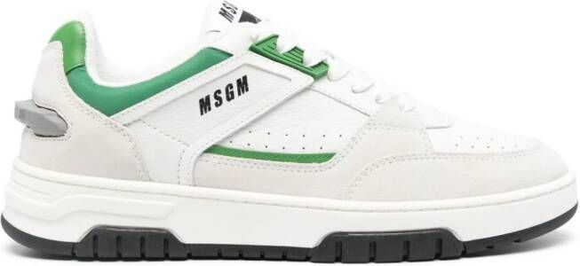MSGM panelled leather sneakers Neutrals