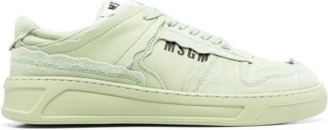MSGM panelled low-top sneakers Green