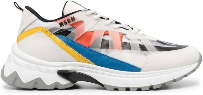 MSGM panelled low-top sneakers Grey